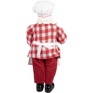 Clayre & Eef Kerstman Decoratie Bakker Rood Wit 45 cm