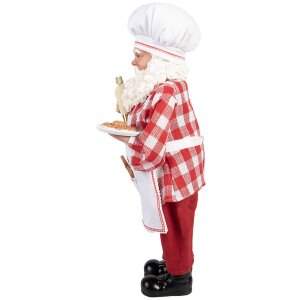 Clayre & Eef Kerstman Decoratie Bakker Rood Wit 45 cm