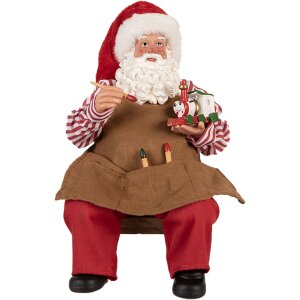 Clayre & Eef 66230 Kerstman Figuur Rood Bruin Wit...