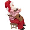 Clayre & Eef 66230 Kerstman Figuur Rood Bruin Wit 13x10x28 cm
