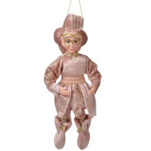 Clayre & Eef Decoratieve Hanger Elf Roze Goud 10x8x28 cm