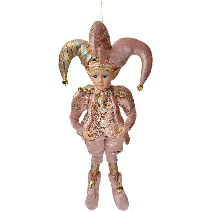 Clayre & Eef Decoratiehanger Elf Roze en Goud 20x8x37 cm
