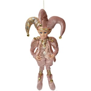 Clayre & Eef Decoratiehanger Elf Roze en Goud 20x8x37 cm