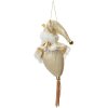 Clayre & Eef 66221 Kersthangdecoratie Kerstman Beige-Goud 8x8x35 cm