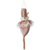 Clayre & Eef Kersthanger Roze Kerstman 8x8x35 cm