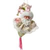 Clayre & Eef Kersthangdecoratie Santa groen beige 8x8x35 cm