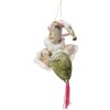 Clayre & Eef Kersthangdecoratie Santa groen beige 8x8x35 cm