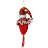 Clayre & Eef Kerstornament 66224 – Decoratieve Kerstman Rood Groen 8x8x35 cm