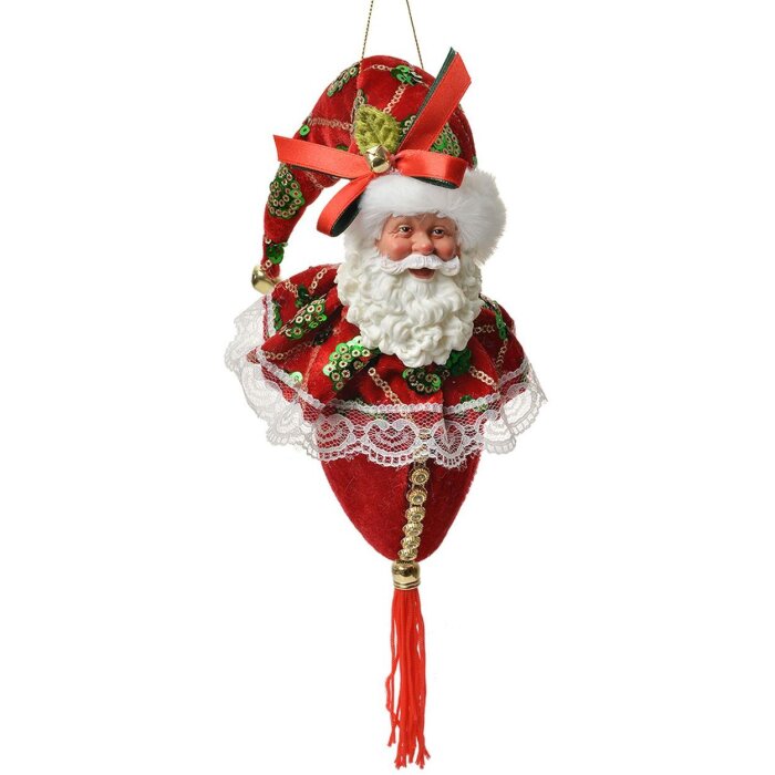 Clayre & Eef Kerstornament Kerstman Rood 12x13x68 cm