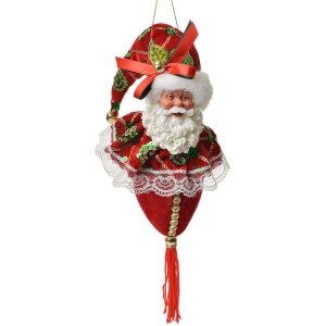 Clayre & Eef Kerstornament Kerstman Rood 12x13x68 cm