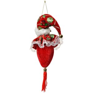 Clayre & Eef Kerstornament Kerstman Rood 12x13x68 cm