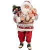 Clayre & Eef 66232 Kerstman Decoratiefiguur Rood Wit 13x13x28 cm