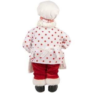 Clayre & Eef Kerstman Decoratie Wit Rood 15x10x28 cm