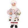 Clayre & Eef Kerstman Decoratie Wit Rood 15x10x28 cm