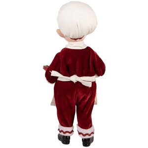 Clayre & Eef Kerstdecoratie Elf Rood Wit 15x10x28 cm