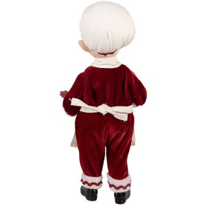 Clayre & Eef Kerstdecoratie Elf Rood Wit 30 cm
