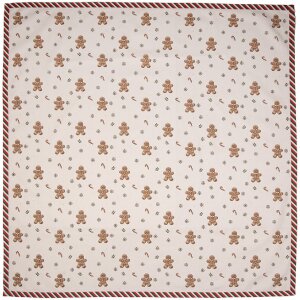 Clayre & Eef CGM01 Tafelkleed 100x100 cm Beige-Bruin