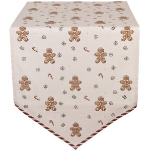 Clayre & Eef CGM65 Tafelloper 50x160 cm Beige Bruin