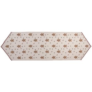 Clayre & Eef CGM65 Tafelloper 50x160 cm Beige Bruin
