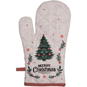 Clayre & Eef TCH44 Ovenwant 18x30 cm Beige, Groen, Rood