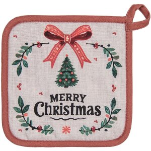 Clayre & Eef TCH45 Pannenlappen 20x20 cm Beige Groen...