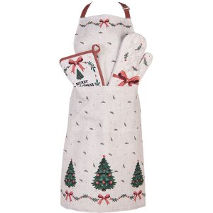 Clayre & Eef TCH45 Pannenlappen 20x20 cm Beige Groen Rood