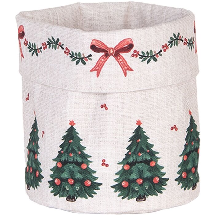 Clayre & Eef TCH50 Broodmand Ø 15x16 cm Beige Groen Rood