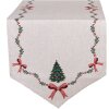 Clayre & Eef TCH65 Tafelkleed 50x160 cm Beige, Groen, Rood