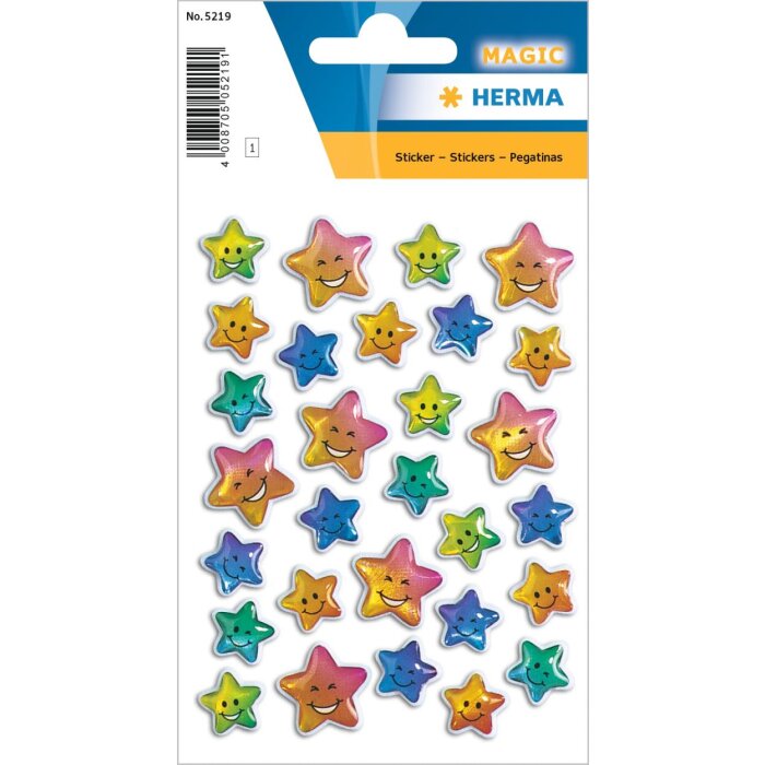 herma decoratieve etiketten magic stars gekleurde steen 1 vel