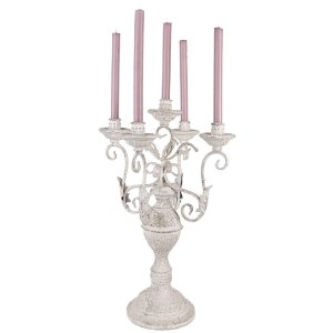 Clayre & Eef 5Y1291 Kandelaar Ø 29x58 cm Wit