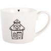Clayre & Eef 6CEMU0185 Beker Wit/Zwart 12x8x7 cm 275 ml