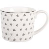 Clayre & Eef BHSMU0005 Beker 12x8x7 cm Wit en Zwart
