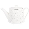 Clayre & Eef BHSTE Theepot 23x14x14 cm 1000 ml Wit Zwart