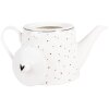 Clayre & Eef BHSTE Theepot 23x14x14 cm 1000 ml Wit Zwart