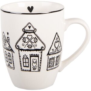 Clayre & Eef GBBMU Beker 12x8x10 cm Beige en Zwart