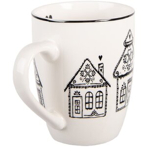Clayre & Eef GBBMU Beker 12x8x10 cm Beige en Zwart