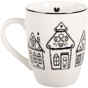 Clayre & Eef GBBMU Beker 12x8x10 cm Beige en Zwart