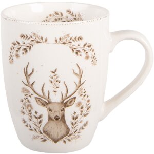 Clayre & Eef GTWMU Beker 12x8x10 cm Beige-Bruin 350 ml