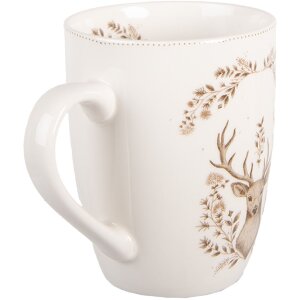 Clayre & Eef GTWMU Beker 12x8x10 cm Beige-Bruin 350 ml