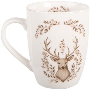 Clayre & Eef GTWMU Beker 12x8x10 cm Beige-Bruin 350 ml