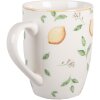 Clayre & Eef LELMU0001 Beker 12x8x10 cm / 350 ml Wit Geel