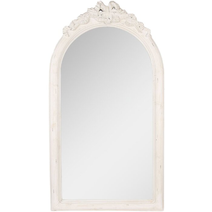 Clayre & Eef 52S326 Spiegel 50x4x92 cm Witte Wandspiegel