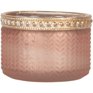 Clayre & Eef 6GL5214 Kandelaar Ø 7x4 cm Rosa