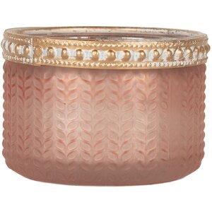 Clayre & Eef 6GL5214 Kandelaar Ø 7x4 cm Rosa