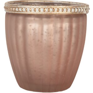Clayre & Eef 6GL5215 Kandelaar Rosa Ø 9x6 cm