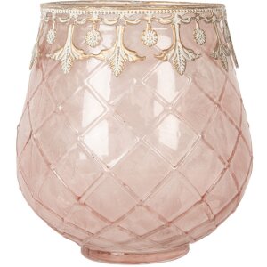 Clayre & Eef 6GL5221 Kandelaar Roségoud Ø 13 x 14 cm