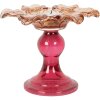 Clayre & Eef 6GL5338O Kandelaar Ø 14x11 cm Oranje Roze Glas