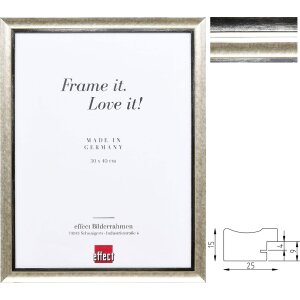 Effect Houtfotolijst Profiel 40 Zilver Platina Verschillende Formatten & Glassoorten
