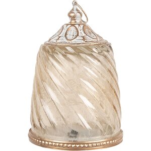 Clayre & Eef 6GL5217 Decoratie met LED Ø 9x14 cm / 2x AAA Beige