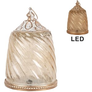 Clayre & Eef 6GL5217 Decoratie met LED Ø 9x14 cm / 2x AAA Beige
